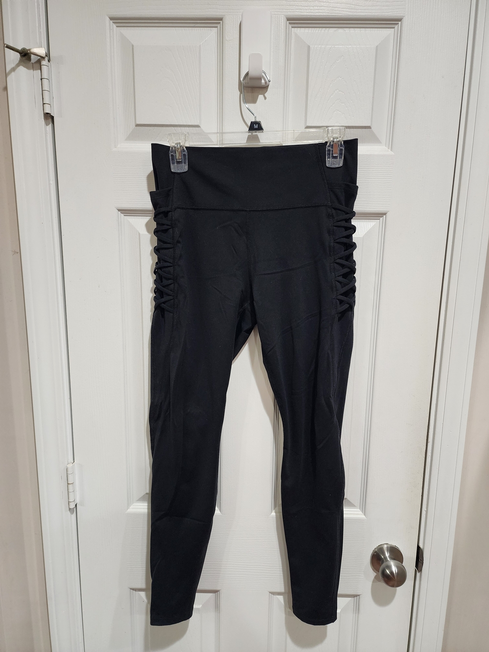 All In Motion Women’s Large Black Corded Stylish Exercise Leggings w\ Pockets